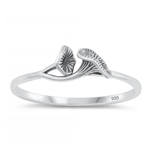 Sterling Silver Oxidized Mushrooms Ring