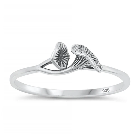 Sterling Silver Oxidized Mushrooms Ring