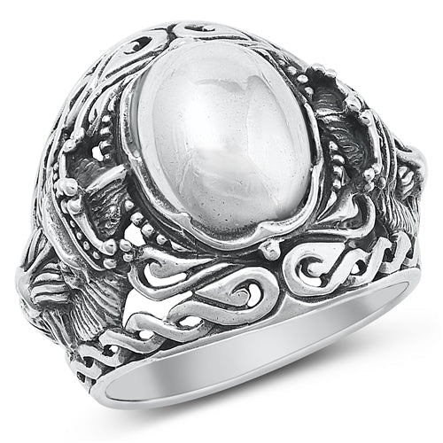 Sterling Silver Oxidized Baboon Ring