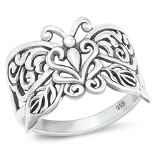 Load image into Gallery viewer, Sterling Silver Oxidize Butterfly Ring