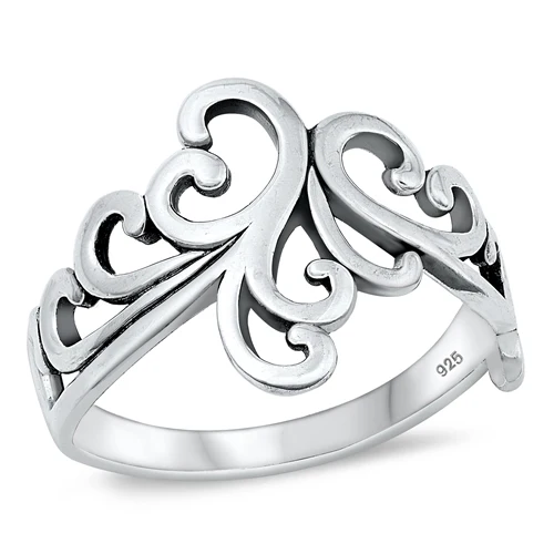 Sterling Silver Oxidized Vines Ring