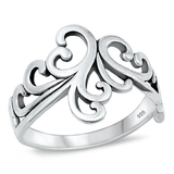 Sterling Silver Oxidized Vines Ring