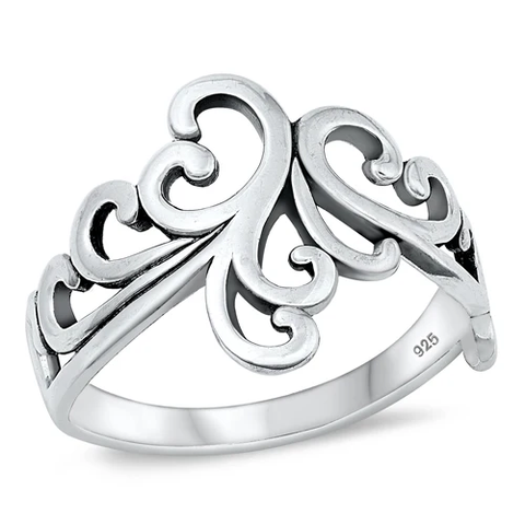 Sterling Silver Oxidized Vines Ring