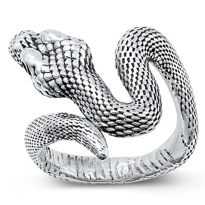 Sterling Silver Oxidized 21.5mm Snake Ring