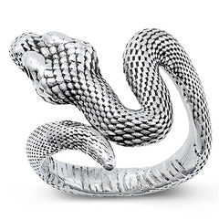 Sterling Silver Oxidized 21.5mm Snake Ring