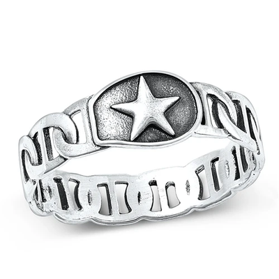 Sterling Silver Oxidized Star Ring
