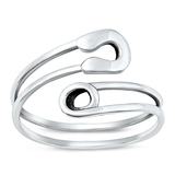 Sterling Silver Oxidized Safety Pin Ring