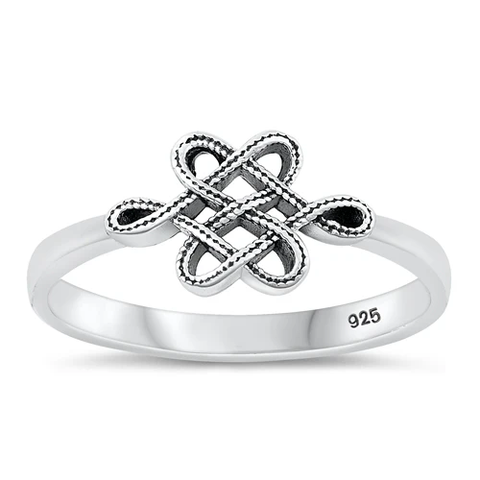 Sterling Silver Oxidized Celtic Knot Ring