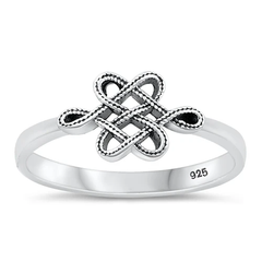 Sterling Silver Oxidized Celtic Knot Ring