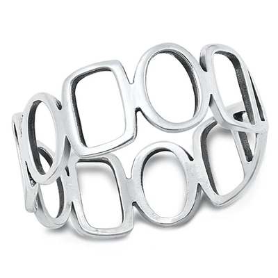 Sterling Silver Oxidized Holes Ring