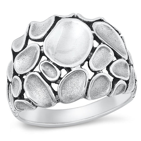 Sterling Silver Oxidized 17.5mm Ring
