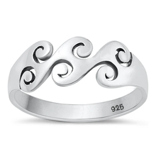 Load image into Gallery viewer, Sterling Silver Oxidized Waves Ring