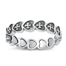 Load image into Gallery viewer, Sterling Silver Oxidized Heart And Cross Ring