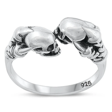 Load image into Gallery viewer, Sterling Silver Oxidized Skull And Claws Ring