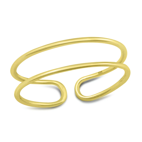 Sterling Silver Yellow Gold Plated Open Band Ring