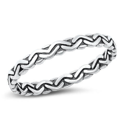 Sterling Silver Oxidized Ring-2.6mm