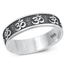 Load image into Gallery viewer, Sterling Silver Oxidized Om Ring-6.2mm