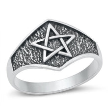 Load image into Gallery viewer, Sterling Silver Oxidized Pentagram Ring