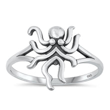 Load image into Gallery viewer, Sterling Silver Oxidized Octopus Ring-15.4mm