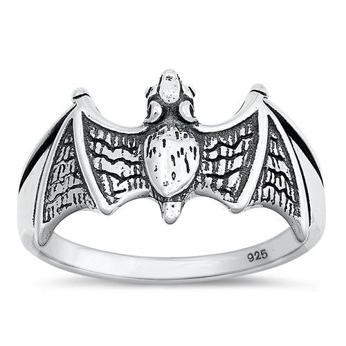 Sterling Silver Oxidized Bat Ring