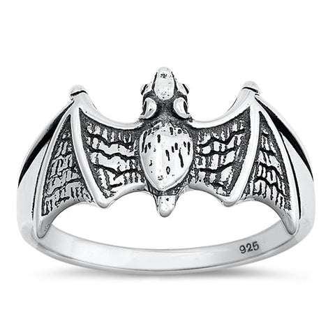 Sterling Silver Oxidized Bat Ring