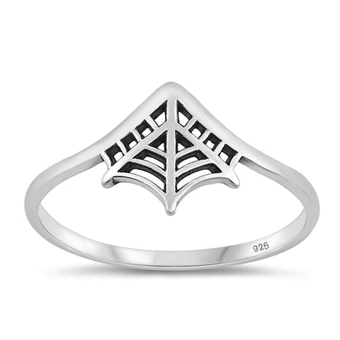 Sterling Silver Oxidized Spiderweb Ring