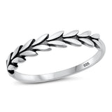 Sterling Silver Oxidized Leaves Ring-3.6mm