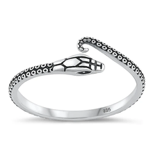 Load image into Gallery viewer, Sterling Silver Oxidized 5.7mm Snake Ring