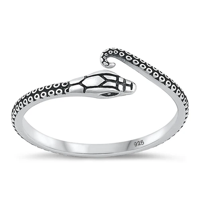 Sterling Silver Oxidized 5.7mm Snake Ring