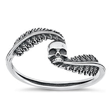 Load image into Gallery viewer, Sterling Silver Oxidized Skull Ring-9.5mm