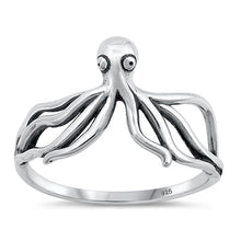 Load image into Gallery viewer, Sterling Silver Oxidized Octopus Ring-13.3mm