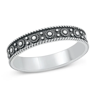Sterling Silver Oxidized 4mm Ring