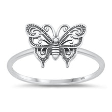 Load image into Gallery viewer, Sterling Silver Oxidized Butterfly Ring