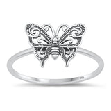 Sterling Silver Oxidized Butterfly Ring