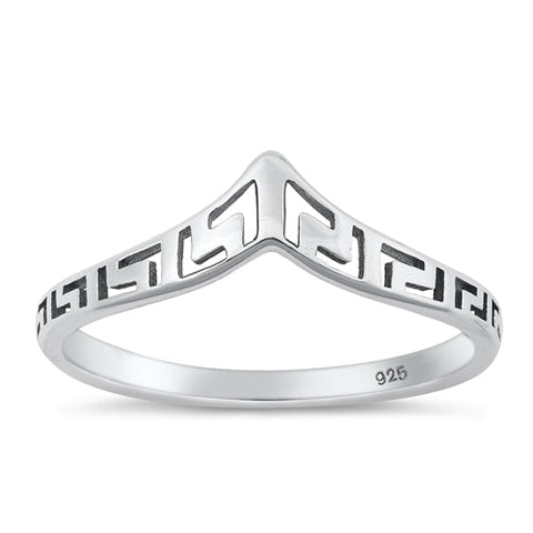 Sterling Silver Oxidized V Shape Ring