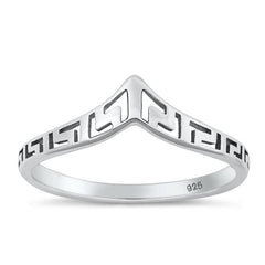 Sterling Silver Oxidized V Shape Ring