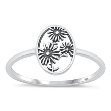 Load image into Gallery viewer, Sterling Silver Oxidized Flowers Ring