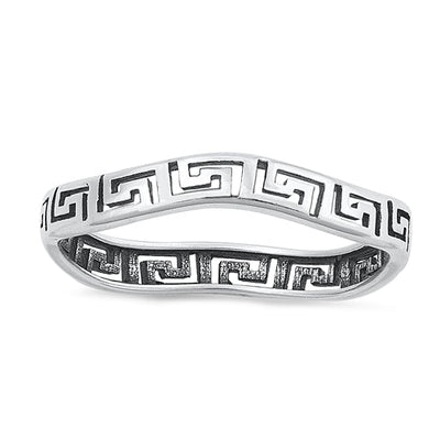 Sterling Silver Oxidized Aztec Ring