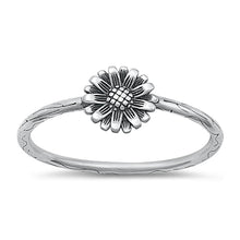 Load image into Gallery viewer, Sterling Silver Oxidized 7.2mm Flower Ring