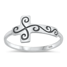 Load image into Gallery viewer, Sterling Silver Oxidized Cross Ring