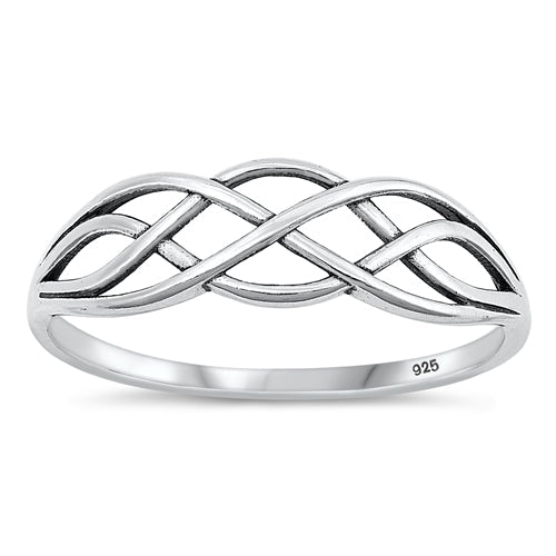 Sterling Silver Oxidized Celtic Ring-6.6mm