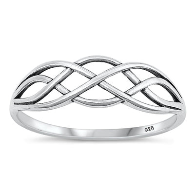 Sterling Silver Oxidized Celtic Ring-6.6mm