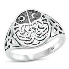 Load image into Gallery viewer, Sterling Silver Oxidized Celtic Sun and Moon Ring