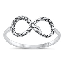 Load image into Gallery viewer, Sterling Silver Oxidized Infinity Snake Ring-8.2mm