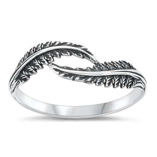 Sterling Silver Oxidized Leaves Ring