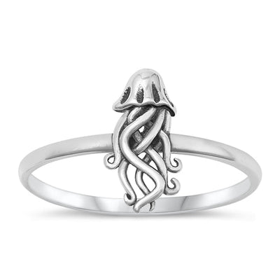 Sterling Silver Oxidized Jellyfish Ring