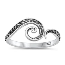 Load image into Gallery viewer, Sterling Silver Oxidized Tentacle Ring-9.3mm