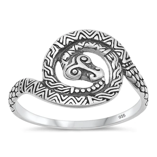 Sterling Silver Oxidized Snake Ring