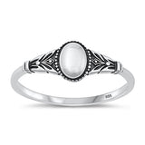 Sterling Silver Oxidized Ring-7.4mm