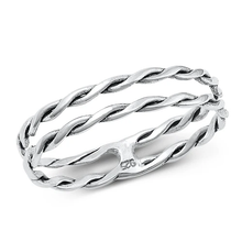 Load image into Gallery viewer, Sterling Silver Oxidized Twist Lines Ring